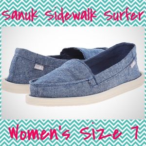 WOMEN’S Sanuk Shorty TX Casual Blue Chambray NWT